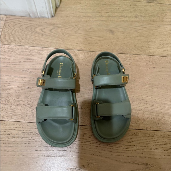 Dior- Dioract Green Sandals - Picture 1 of 4